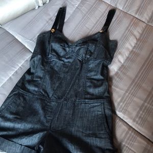 Denim shorts jumpsuit